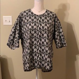 Melissa McCarthy Black & White Blouse Size Large